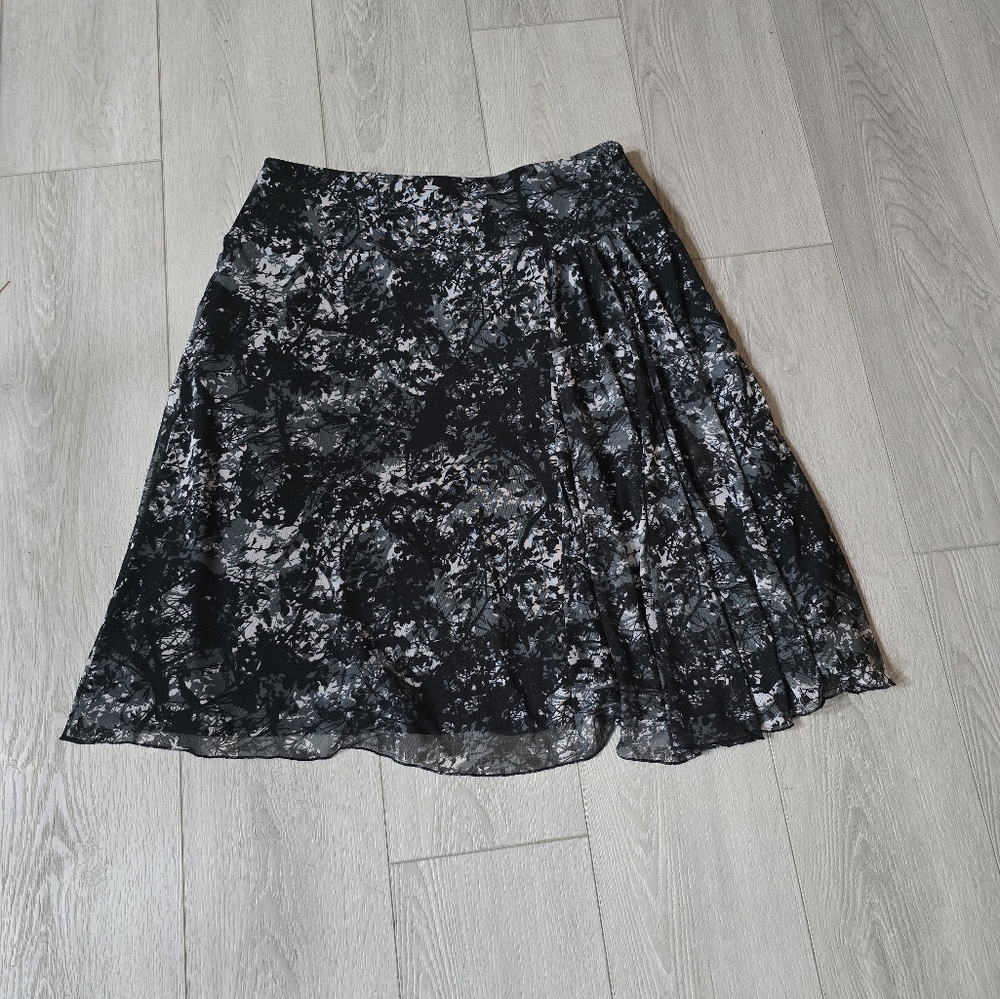 Coldwater Creek Sheer Lined Abstract Skirt